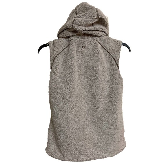 Women's Kuhl Hooded Full Zip Sherpa Fleece Vest Beige Size Large - Picture 13 of 13